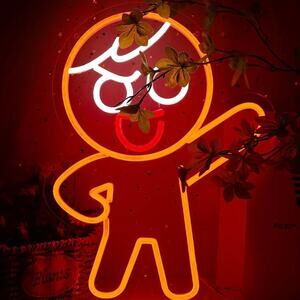 Ginger Brave Neon Sign Cookie Run Kingdom Night Light Room Wall Decoration